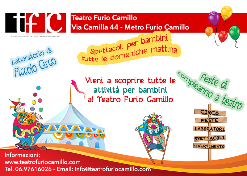 Locandina per spettacoli per bambini "Piccolo Circo"